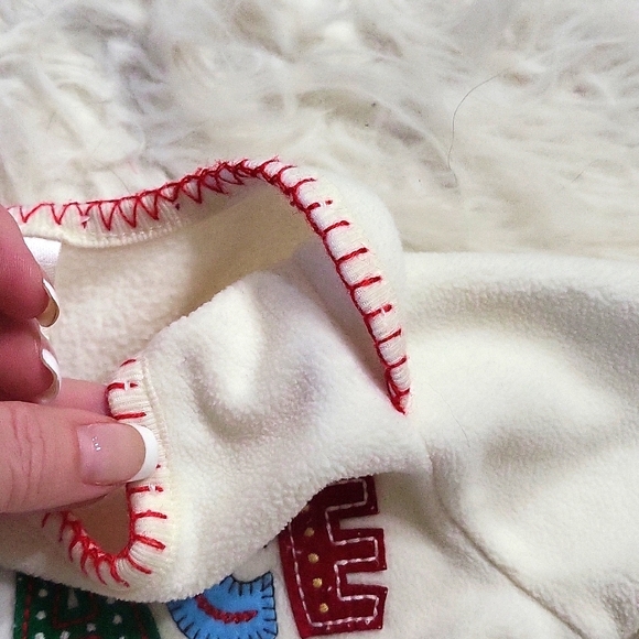 CHRISTMAS OLD NAVY Baby "peace" unisex fleece pajamas size 3-6 months - Picture 6 of 6